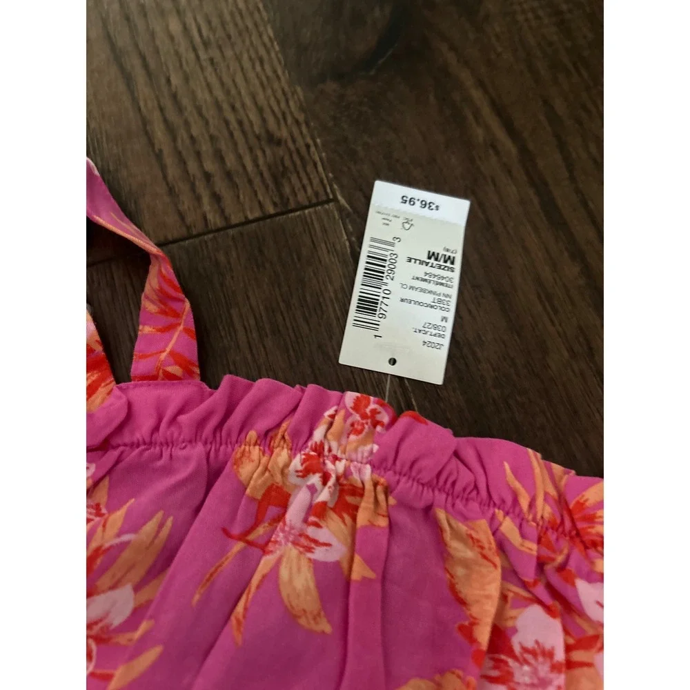 The Childrens Place Girls Pink Tropical Floral Smocked Maxi Dress Size M 7/8 NWT